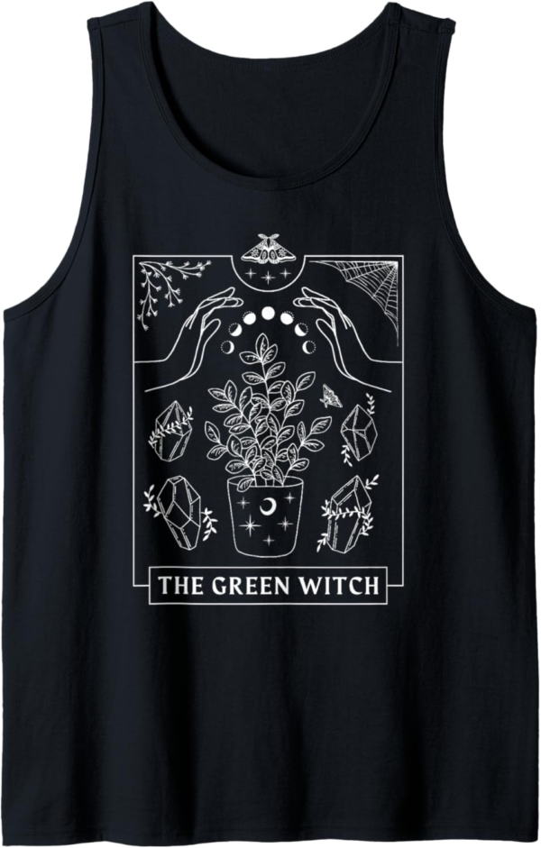 Tarot Card Green Witch Plant Lover Gardening Tank Top - Image 2